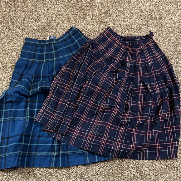 Pendleton Plaid A-Line Skirt Set - Navy and Red - Picture 1 of 10